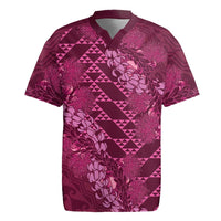 Pink Aloha Hawaii Rugby Jersey Hawaiian Kakau Ohia Lehua Lei LT14 Pink - Polynesian Pride
