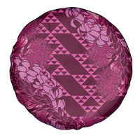 Pink Aloha Hawaii Spare Tire Cover Hawaiian Kakau Ohia Lehua Lei - Polynesian Pride