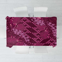 Pink Aloha Hawaii Tablecloth Hawaiian Kakau Ohia Lehua Lei LT14 Pink - Polynesian Pride