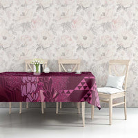 Pink Aloha Hawaii Tablecloth Hawaiian Kakau Ohia Lehua Lei LT14 - Polynesian Pride