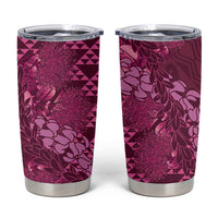 Pink Aloha Hawaii Tumbler Cup Hawaiian Kakau Ohia Lehua Lei - Polynesian Pride