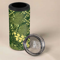 Green Aloha Hawaii 4 in 1 Can Cooler Tumbler Hawaiian Kakau Ohia Lehua Lei - Polynesian Pride