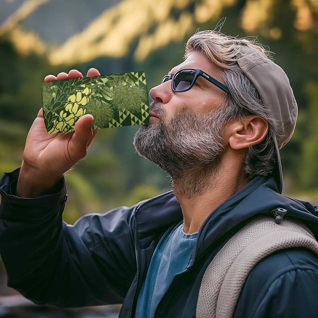 Green Aloha Hawaii 4 in 1 Can Cooler Tumbler Hawaiian Kakau Ohia Lehua Lei - Polynesian Pride