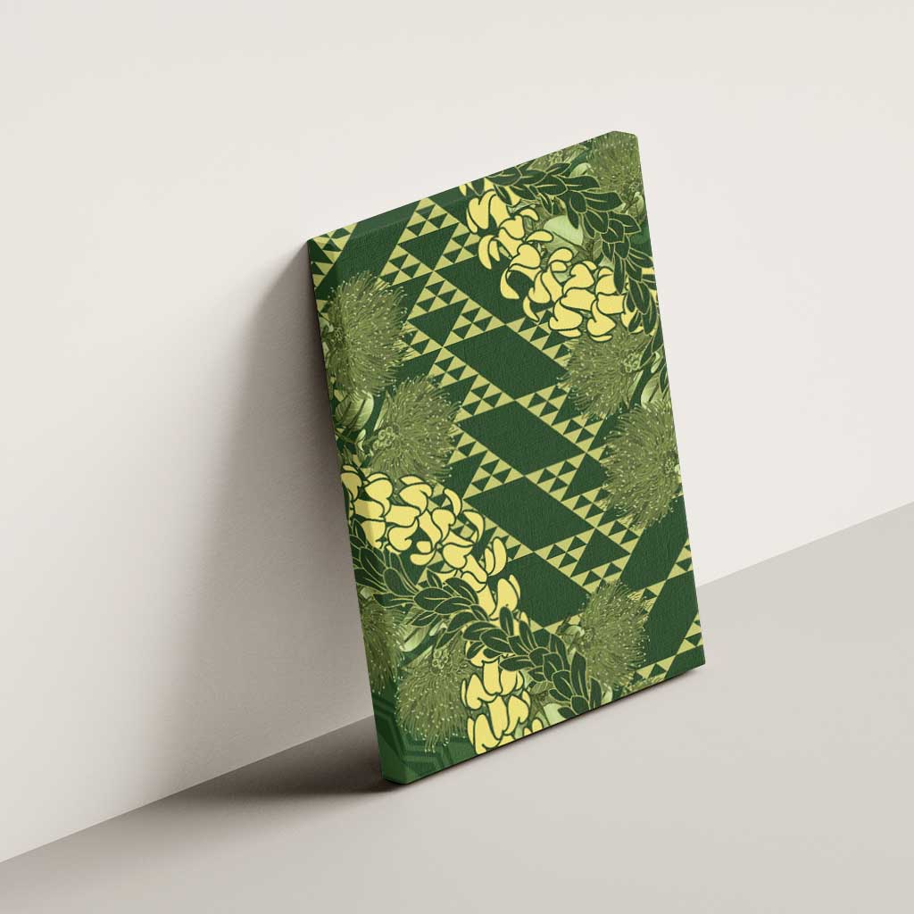 Green Aloha Hawaii Canvas Wall Art Hawaiian Kakau Ohia Lehua Lei LT14 - Polynesian Pride