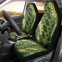 Green Aloha Hawaii Car Seat Cover Hawaiian Kakau Ohia Lehua Lei - Polynesian Pride