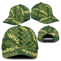 Green Aloha Hawaii Classic Cap Hawaiian Kakau Ohia Lehua Lei - Polynesian Pride