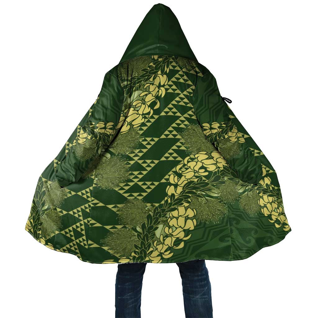 Green Aloha Hawaii Cloak Hawaiian Kakau Ohia Lehua Lei - Polynesian Pride
