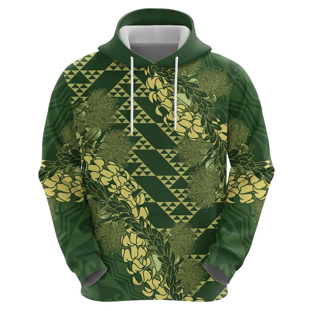 Green Aloha Hawaii Hoodie Hawaiian Kakau Ohia Lehua Lei - Polynesian Pride