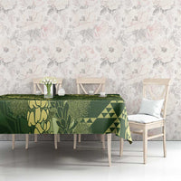 Green Aloha Hawaii Tablecloth Hawaiian Kakau Ohia Lehua Lei LT14 - Polynesian Pride