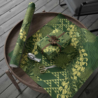 Green Aloha Hawaii Wrapping Paper Hawaiian Kakau Ohia Lehua Lei LT14 - Polynesian Pride