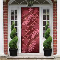 Maroon Aloha Hawaii Door Cover Hawaiian Kakau Ohia Lehua Lei - Polynesian Pride