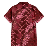 Maroon Aloha Hawaii Family Matching Summer Maxi Dress and Hawaiian Shirt Hawaiian Kakau Ohia Lehua Lei - Polynesian Pride