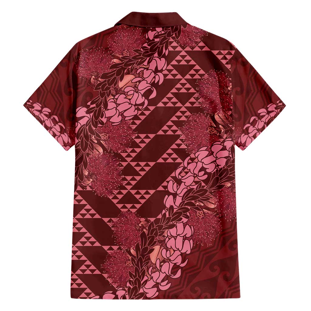 Maroon Aloha Hawaii Hawaiian Shirt Hawaiian Kakau Ohia Lehua Lei - Polynesian Pride