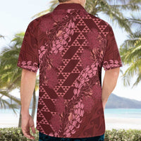 Maroon Aloha Hawaii Hawaiian Shirt Hawaiian Kakau Ohia Lehua Lei - Polynesian Pride