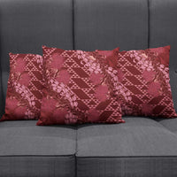 Maroon Aloha Hawaii Pillow Cover Hawaiian Kakau Ohia Lehua Lei - Polynesian Pride