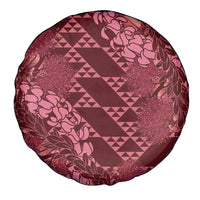 Maroon Aloha Hawaii Spare Tire Cover Hawaiian Kakau Ohia Lehua Lei - Polynesian Pride