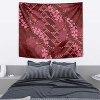 Maroon Aloha Hawaii Tapestry Hawaiian Kakau Ohia Lehua Lei - Polynesian Pride