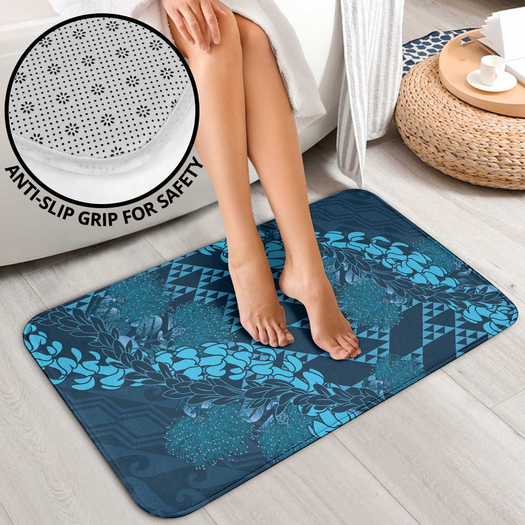 Naval Night Aloha Hawaii Bathroom Set Hawaiian Kakau Ohia Lehua Lei - Polynesian Pride