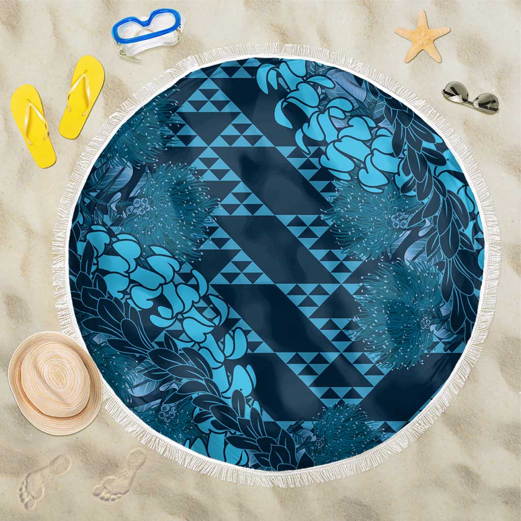 Naval Night Aloha Hawaii Beach Blanket Hawaiian Kakau Ohia Lehua Lei - Polynesian Pride