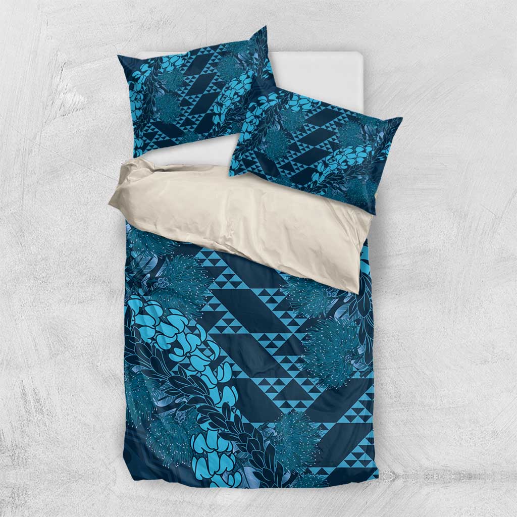 Naval Night Aloha Hawaii Bedding Set Hawaiian Kakau Ohia Lehua Lei - Polynesian Pride