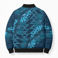 Naval Night Aloha Hawaii Bomber Puffer Jacket Hawaiian Kakau Ohia Lehua Lei - Polynesian Pride