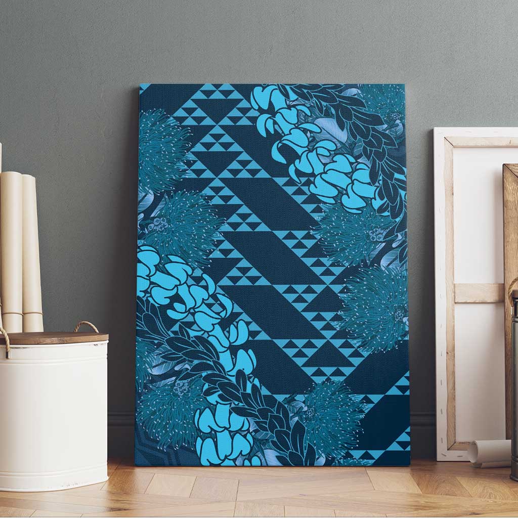 Naval Night Aloha Hawaii Canvas Wall Art Hawaiian Kakau Ohia Lehua Lei - Polynesian Pride