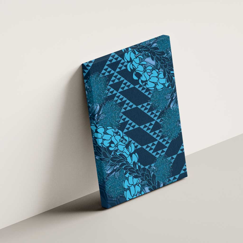 Naval Night Aloha Hawaii Canvas Wall Art Hawaiian Kakau Ohia Lehua Lei - Polynesian Pride