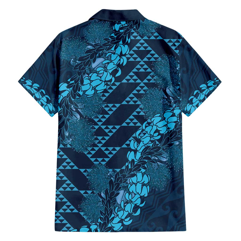 Naval Night Aloha Hawaii Family Matching Summer Maxi Dress and Hawaiian Shirt Hawaiian Kakau Ohia Lehua Lei - Polynesian Pride