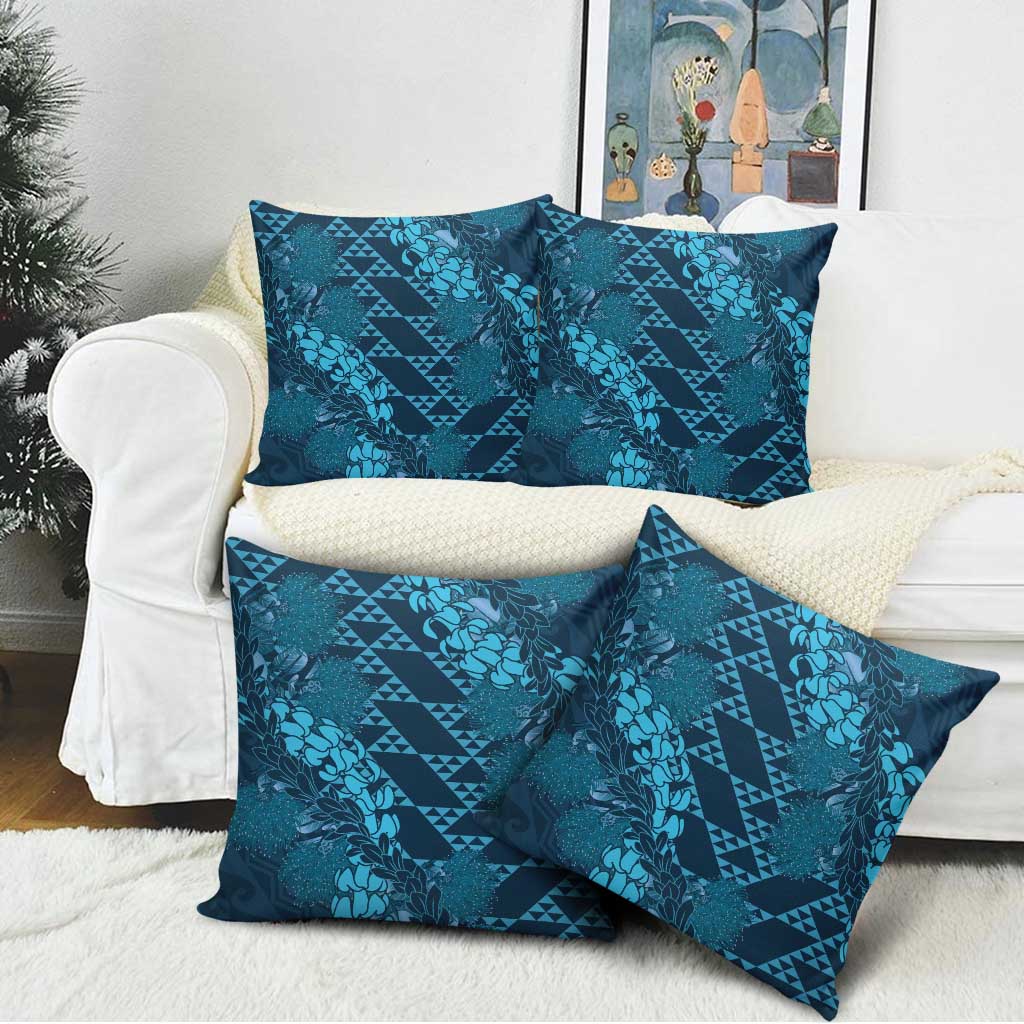 Naval Night Aloha Hawaii Pillow Cover Hawaiian Kakau Ohia Lehua Lei - Polynesian Pride