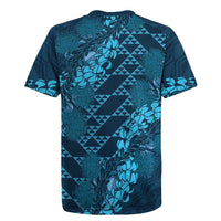Naval Night Aloha Hawaii Rugby Jersey Hawaiian Kakau Ohia Lehua Lei - Polynesian Pride