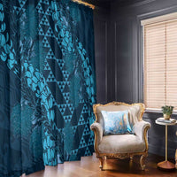 Naval Night Aloha Hawaii Window Curtain Hawaiian Kakau Ohia Lehua Lei - Polynesian Pride