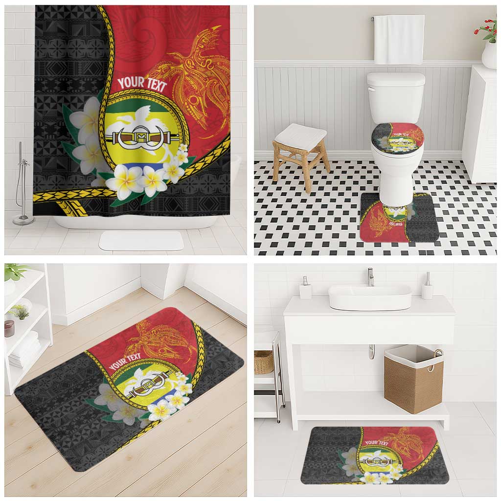 Personalised PNG Morobe Provins Bathroom Set Papua New Guinea Plumeria Melanesian Pattern - Polynesian Pride