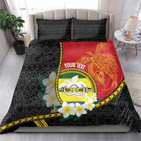 Personalised PNG Morobe Provins Bedding Set Papua New Guinea Plumeria Melanesian Pattern - Polynesian Pride