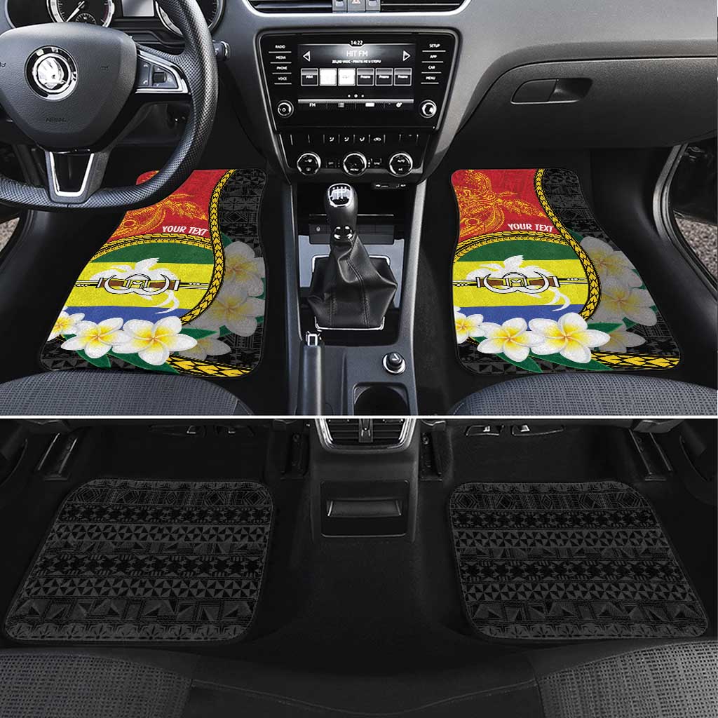 Personalised PNG Morobe Provins Car Mats Papua New Guinea Plumeria Melanesian Pattern LT14 Set 4pcs Red - Polynesian Pride