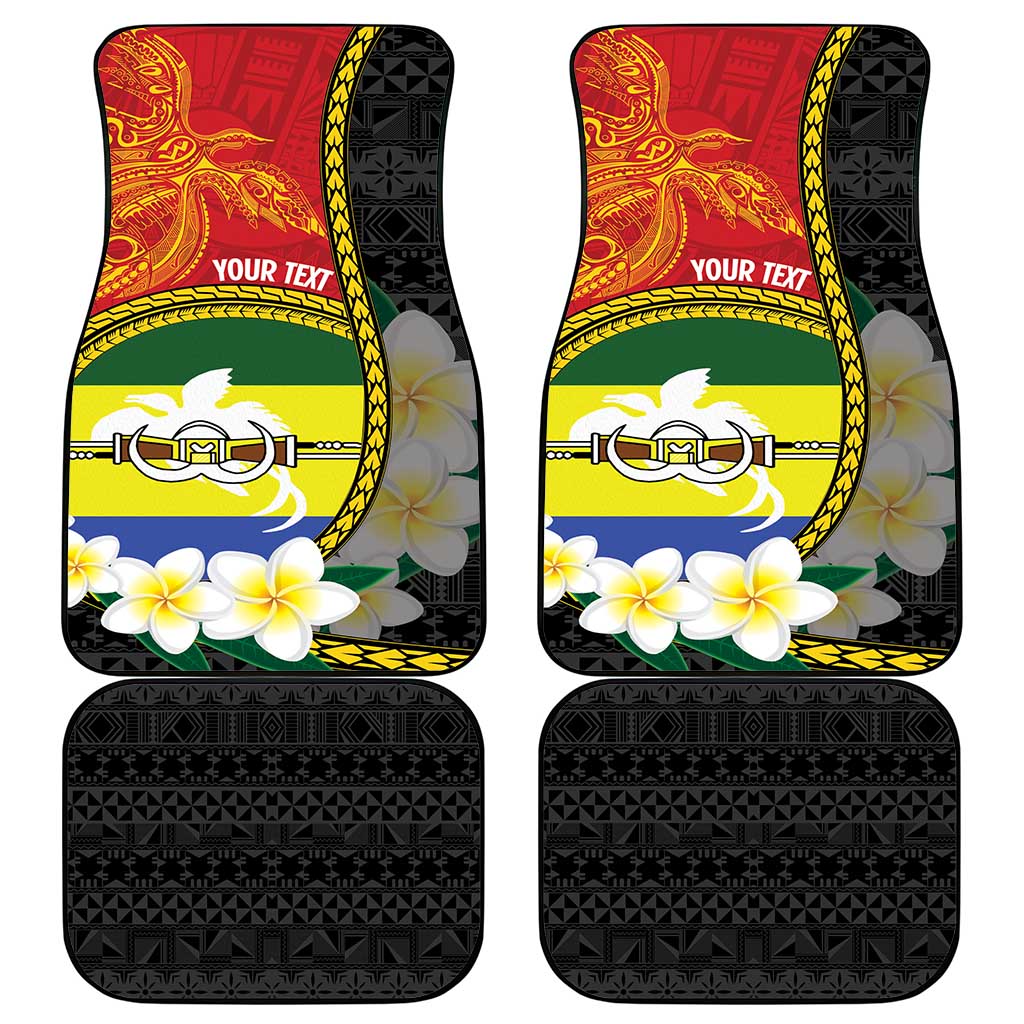 Personalised PNG Morobe Provins Car Mats Papua New Guinea Plumeria Melanesian Pattern LT14 - Polynesian Pride