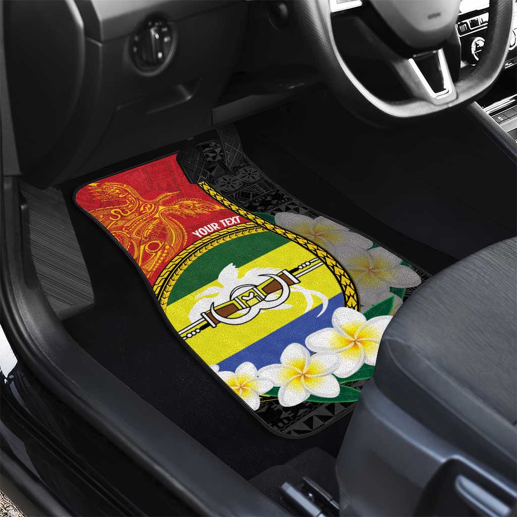 Personalised PNG Morobe Provins Car Mats Papua New Guinea Plumeria Melanesian Pattern LT14 - Polynesian Pride
