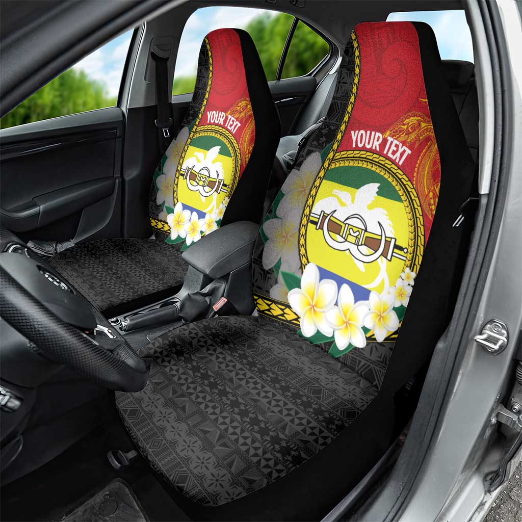 Personalised PNG Morobe Provins Car Seat Cover Papua New Guinea Plumeria Melanesian Pattern - Polynesian Pride