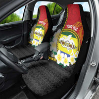 Personalised PNG Morobe Provins Car Seat Cover Papua New Guinea Plumeria Melanesian Pattern - Polynesian Pride