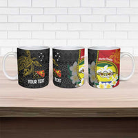 Personalised PNG Morobe Provins Ceramic Mug Papua New Guinea Plumeria Melanesian Pattern - Polynesian Pride