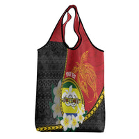 Personalised PNG Morobe Provins Grocery Bag Papua New Guinea Plumeria Melanesian Pattern LT14 - Polynesian Pride