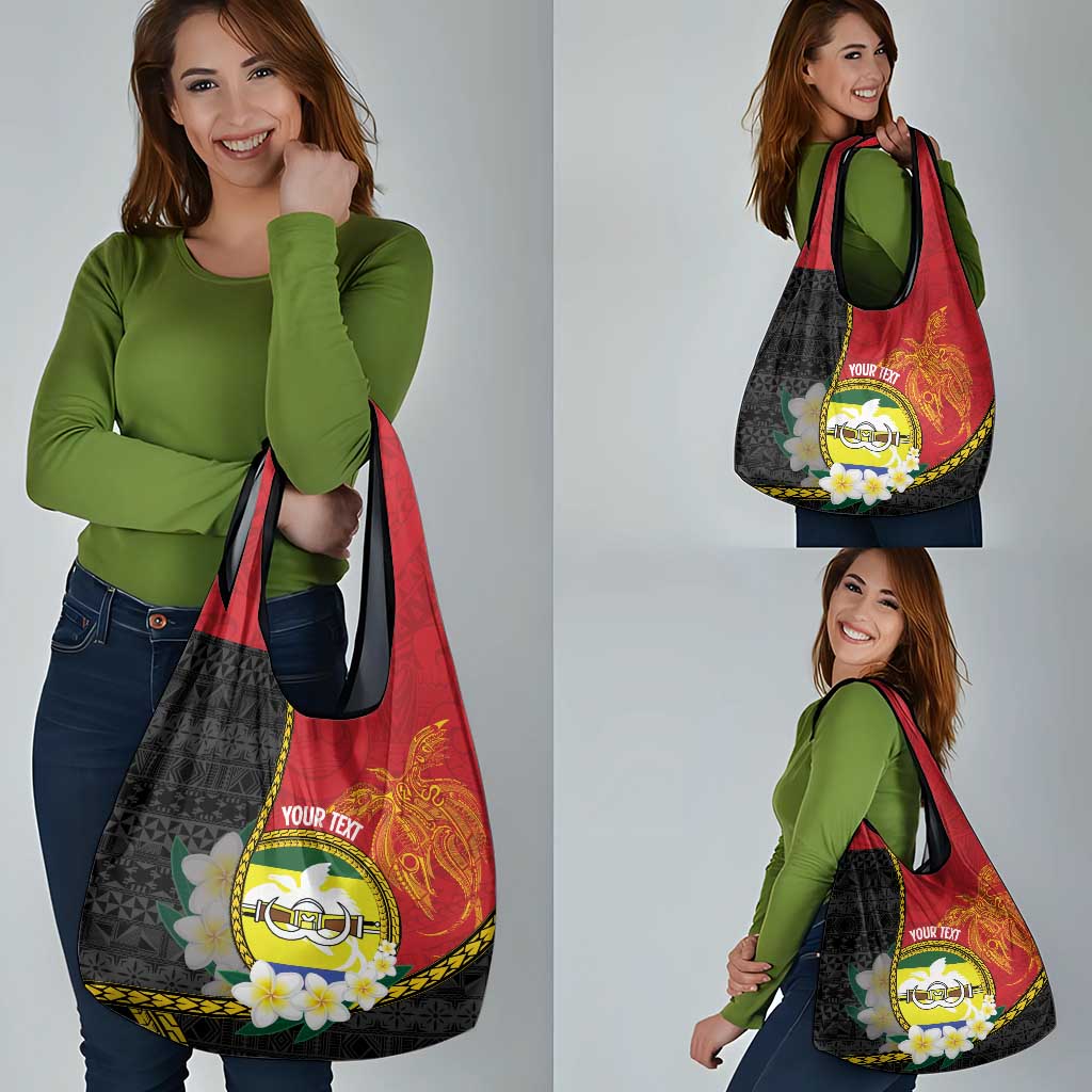 Personalised PNG Morobe Provins Grocery Bag Papua New Guinea Plumeria Melanesian Pattern LT14 - Polynesian Pride