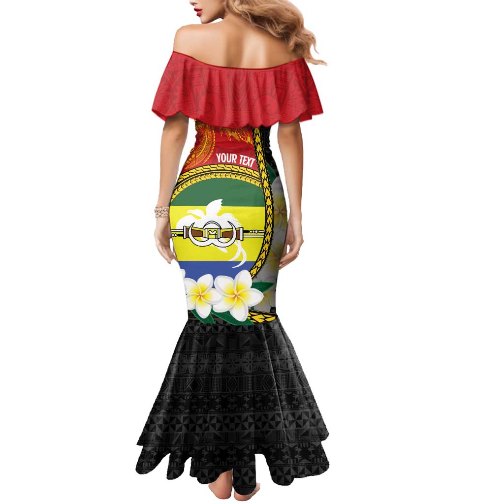 Personalised PNG Morobe Provins Mermaid Dress Papua New Guinea Plumeria Melanesian Pattern - Polynesian Pride