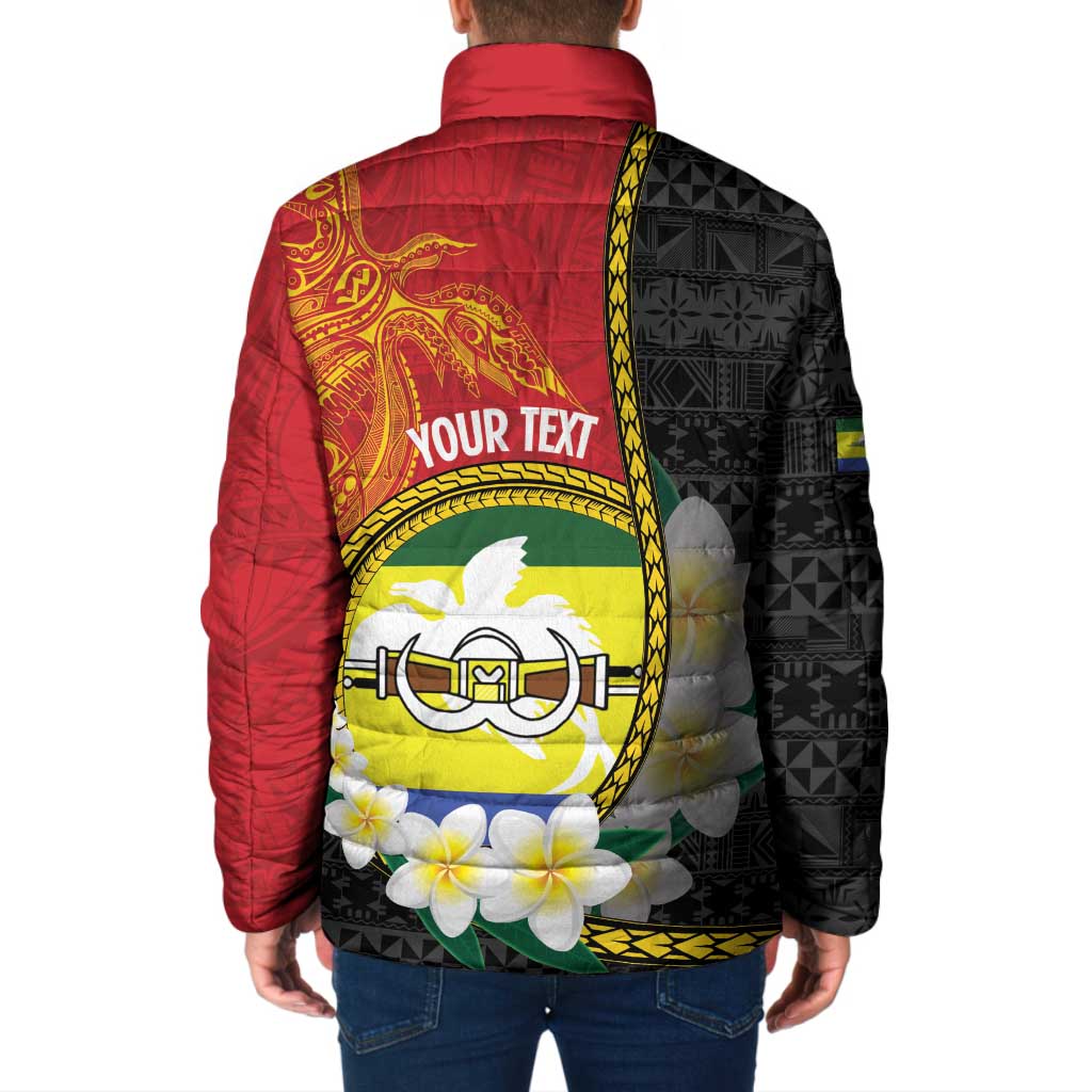 Personalised PNG Morobe Provins Padded Jacket Papua New Guinea Plumeria Melanesian Pattern LT14 - Polynesian Pride