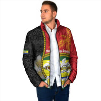 Personalised PNG Morobe Provins Padded Jacket Papua New Guinea Plumeria Melanesian Pattern LT14 - Polynesian Pride