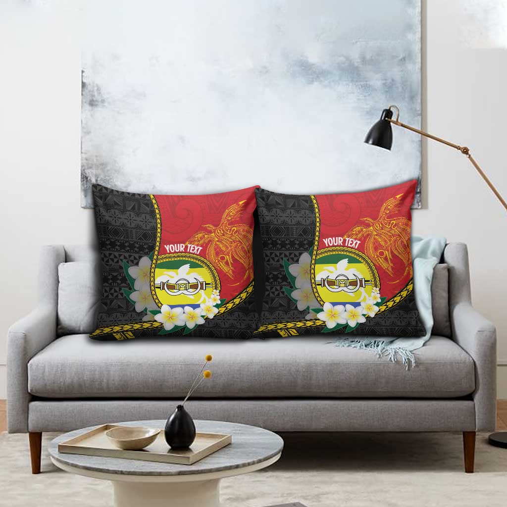 Personalised PNG Morobe Provins Pillow Cover Papua New Guinea Plumeria Melanesian Pattern - Polynesian Pride