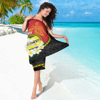 Personalised PNG Morobe Provins Sarong Papua New Guinea Plumeria Melanesian Pattern - Polynesian Pride