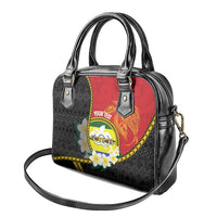 Personalised PNG Morobe Provins Shoulder Handbag Papua New Guinea Plumeria Melanesian Pattern - Polynesian Pride