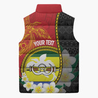 Personalised PNG Morobe Provins Sleeveless Puffer Jacket Papua New Guinea Plumeria Melanesian Pattern LT14 - Polynesian Pride
