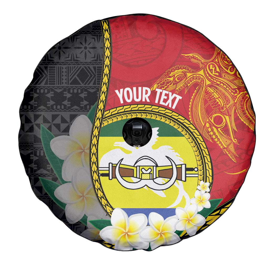 Personalised PNG Morobe Provins Spare Tire Cover Papua New Guinea Plumeria Melanesian Pattern - Polynesian Pride