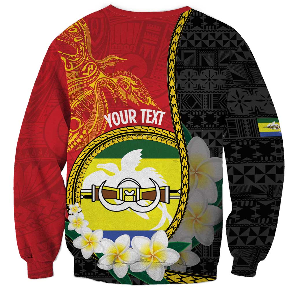 Personalised PNG Morobe Provins Sweatshirt Papua New Guinea Plumeria Melanesian Pattern LT14 - Polynesian Pride